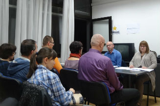 Slika. Partnerska organizacija Udruženje slijepih Kantona Sarajevo 1. novembra 2018. godine organizovala je radionica „Kako koristiti Konvenciju o pravima osoba sa invaliditetom i Agendu 2030 u zagovaranju za prava slijepih“ za članove organa upravljnja i aktiviste Udruženja slijepih Kantona Sarajevo.