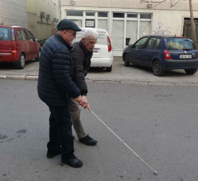 Slika 1. Udruženje slijepih Kantona Sarajevo nizom aktivnosti sa svojim članovima obilježilo Međunarodni dan bijelog štapa 15. oktobar