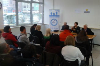 Slika. Koordinacioni odbor udruženja osoba sa invaliditetom Kantona Sarajevo je 20. decembra 2018. godine u prostorijama Udruženja slijepih Kantona Sarajevo organizovao okrugli sto na temu “Značaj agažovanja mladih osoba sa invaliditetom u udruženjima članicama KOO KS”.