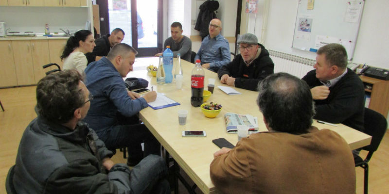 Slika. Sastanak Koalcije organizacija osoba sa invaliditetom 13. decembra 2018. godine u IC Lotos u Tuzli