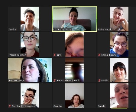 Slika desktopa tokom 6. zoom sastanka sa učesnicama mentorskog programa u koaliciji TK