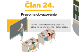 Slika. U sklopu MyRight programa zajedničkih aktivnosti koalicija organizacija osoba s invaliditetom 2018 – 2021, u oktobru su realizovani seminari na temu „Član 24 Konvencije o pravima osoba s invaliditetom UN o inkluzivnom obrazovanju