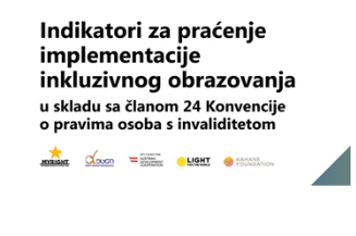 Slika. MyRight je u saradnji sa udruženjem DUGA u okviru projekta „Kvalitetno inkluzivno obrazovanje- sada!“ održao dvije videokonferencije 13. i  20. januara/siječnja 2021. godine na kojim su predstavljeni  „Indikatori za praćenje implementacije inkluzivnog obrazovanja u skladu sa članom 24 Konvencije o pravima osoba s invaliditetom“  za predstavnike obrazovnih institucija svih nivoa obrazovanja iz Kantona Sarajevo, Hercegovačko-neretvanskog, Bosansko-podrinjskog i Zapadnohercegovačkog kantona/županije. 