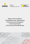 Image of cover page of Report for UPR for BiH on disability