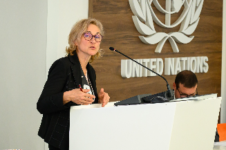 Slika Binase Goralije, regionalne koordinatorice MyRighta za Evropu nastala tokom treninga o inkluziji osoba s invaliditetom za osoblje UN-a 6.11.2025.